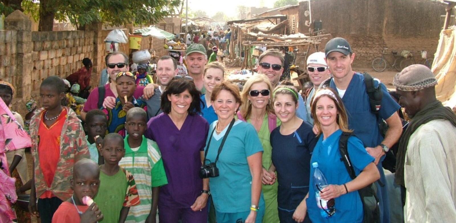 Rob Ferrell and his team of dentists smiling in Africa